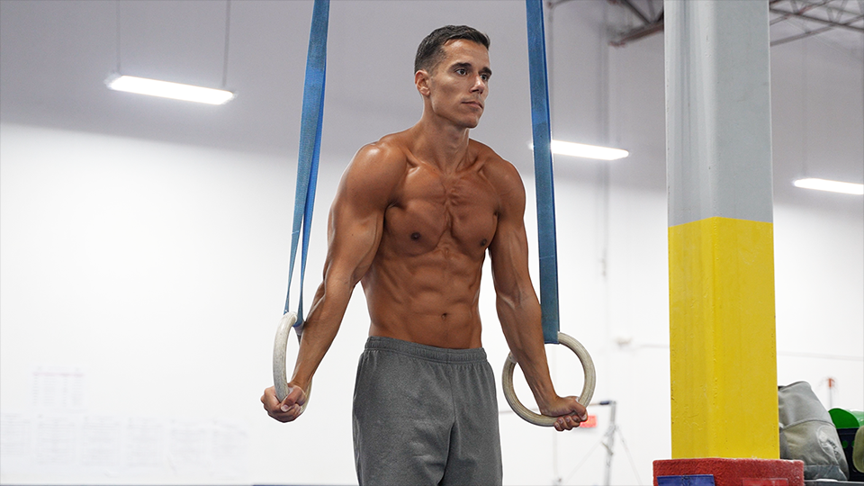 Shredded Gymnast Physique with Gymnastics Rings